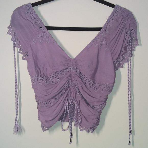 Free people Cecilia corset crop top blouse lilac berry - Picture 5 of 15